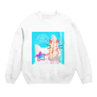 kima-maniのCat meet softcream Crew Neck Sweatshirt