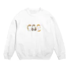 お髭ちゃんのおみせ。のふわふわ３にゃんず Crew Neck Sweatshirt