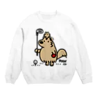 イラスト MONYAAT のポメラニアン　ゴルフをする Crew Neck Sweatshirt