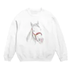 のんちゃん【ゆっくり競馬】ショップのサラブレッド芦毛 Crew Neck Sweatshirt