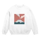 もちもちのもちのSmoking On Mt.Fuji Crew Neck Sweatshirt