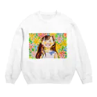 絵描きのゆりんぐ shopの花の店のすずきすずちゃん Crew Neck Sweatshirt