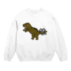 youmei_koumeの恐竜くんとネコちゃん Crew Neck Sweatshirt