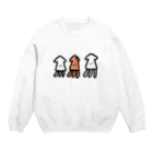 なでしこ@デザインのいか焼きイカいか Crew Neck Sweatshirt