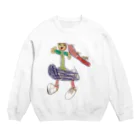 KidsArtの【子どもの絵】長い髪の女の子 Crew Neck Sweatshirt