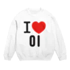 한글팝-ハングルポップ-HANGEUL POP-のI LOVE 이-I LOVE 李・イ- ロゴ Crew Neck Sweatshirt