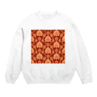 Katie（カチエ）のインド風の植物柄（オレンジ） Crew Neck Sweatshirt