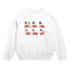 サカモトリエ/イラストレーターの近衛兵コーギーとロビンたち Crew Neck Sweatshirt