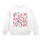 Katie（カチエ）の抽象的な手描きの花柄 Crew Neck Sweatshirt