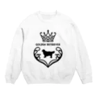 onehappinessのゴールデンレトリバー　crown heart　onehappiness　black Crew Neck Sweatshirt