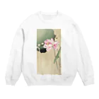 MUGEN ARTの小原古邨　蓮と雀　Ohara Koson / Songbird and Lotus Crew Neck Sweatshirt