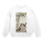 MUGEN ARTの小原古邨　雀の親子  Ohara Koson / Birds and plants Crew Neck Sweatshirt