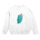 森図鑑の[森図鑑] サザナミインコ水色 Crew Neck Sweatshirt