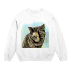 kinako-japanのサビ猫のオペラ座ちゃん Crew Neck Sweatshirt