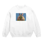 ふわふわりんごあめのうさぎ Crew Neck Sweatshirt