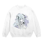 blossomの淡色青紫系女の子 Crew Neck Sweatshirt