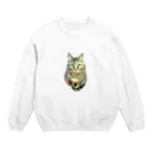 桃くるみSHOPのしっぽマフラーにゃん Crew Neck Sweatshirt