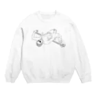 はつきつねの人生の困難を飛び越えるマッチョおじさん Crew Neck Sweatshirt