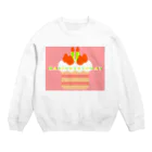 ゆちのへやのポップなバースデーケーキのイラスト Crew Neck Sweatshirt