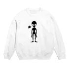 kimchinのグレイタイプの宇宙人のシルエット Crew Neck Sweatshirt