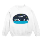 小鳥と映画館の夜のユリカモメ Crew Neck Sweatshirt