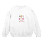 旅猫王子れぉにゃん👑😼公式(レイラ・ゆーし。)の(ピンクロゴ)顔だけ☆れぉにゃん Crew Neck Sweatshirt