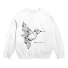 t-shirts-cafeのフォントイラストレーション『hummingbird（ハミングバード・ハチドリ）』 Crew Neck Sweatshirt