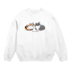 保護ねこカフェ もりねこのふたばちゃん&べべちゃん Crew Neck Sweatshirt