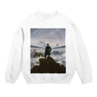 世界美術商店の雲海の上の旅人 / Wanderer above the Sea of Fog Crew Neck Sweatshirt