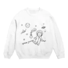 ひよこ工房の宇宙と猫 Crew Neck Sweatshirt