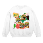 みきぞーん｜保護猫 ミッキー画伯と肉球とおともだちのmuchaguraainima hamburger Crew Neck Sweatshirt