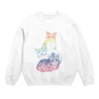 縁-yukari-のカラフルにゃんこトリオ Crew Neck Sweatshirt