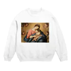 世界美術商店のマドンナと子供と天使たち / Madonna with Child and Angels Crew Neck Sweatshirt