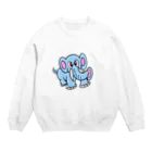 じゅうに（Jyuuni）の0001・青いぞうさん（じゅうにブランド） Crew Neck Sweatshirt