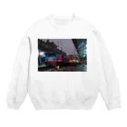 Second_Life_of_Railwaysのミャンマーに譲渡されたキハ11系と現地の客車列車 Crew Neck Sweatshirt