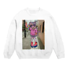 七海のデコラホワイトタイガーちゃん Crew Neck Sweatshirt