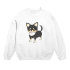 chippokeのチワワ（ロング・ブラックタン） Crew Neck Sweatshirt