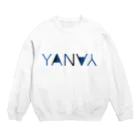 梁矢(やんや)のYANYAロゴ青系統 Crew Neck Sweatshirt