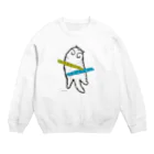 まつり猫ショップのあざといヘソ天 Crew Neck Sweatshirt