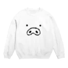 ゆるイラストのドあっぷ　ぶたさん Crew Neck Sweatshirt