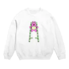 ちんぷんかんプリンの竹馬うさぎ🎍🐇🐰 Crew Neck Sweatshirt