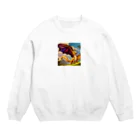 幸せアートワールドの可愛い龍のイラストグッズ Crew Neck Sweatshirt