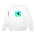 魚大好きマンの空飛ぶ魚 Crew Neck Sweatshirt