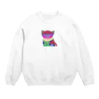 bokenasuの幸運を呼ぶ⁈虹色ネコ助 Crew Neck Sweatshirt