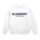 TOKYO LOGOSHOP 東京ロゴショップのBLUEBERRY LONDON ENGLAND-ブルーベリー ロンドン イングランド- ブルーネイビーロゴ Crew Neck Sweatshirt