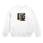 moonshine_fukurouの愛くるしい猫目線 Crew Neck Sweatshirt