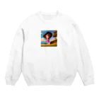 ryuji2618のハッピーガール Crew Neck Sweatshirt