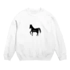 みんなのみすたーさんの silhouette horse Crew Neck Sweatshirt