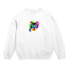 SnackPineのキュートキャットコレクション Crew Neck Sweatshirt