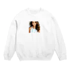 みやこのオリジナルショップの褐色肌のAI美少女のオリジナルグッズ Crew Neck Sweatshirt